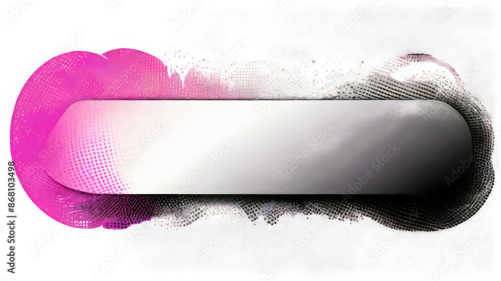 Poster retro halftone vignette border effect on transparent background