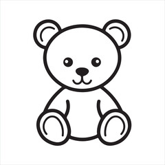 Teddy single Line Icon Vector Design outline.

