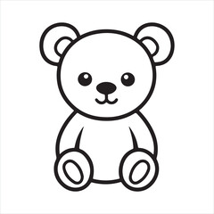 Obraz premium Teddy single Line Icon Vector Design outline. 