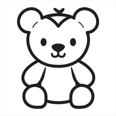 Teddy single Line Icon Vector Design outline.
