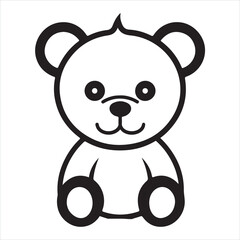Teddy single Line Icon Vector Design outline.
