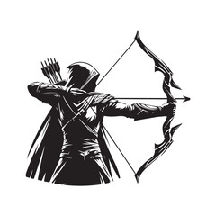 Archer vector illustration design. Archer silhouette vector illustration logo template Archer Silhouette. Archer Sport design template.