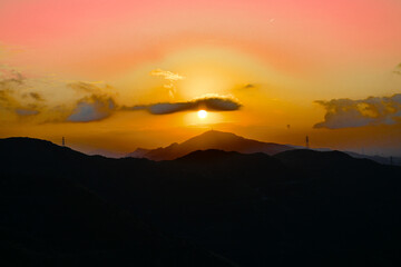 sunset in the mountains