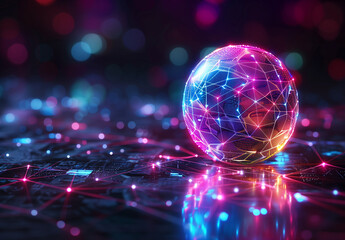 glowing colorful ball with neural connections