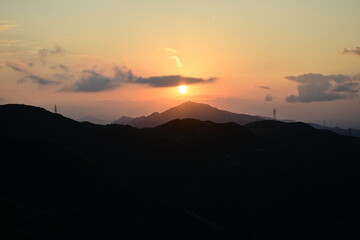 sunset in the mountains