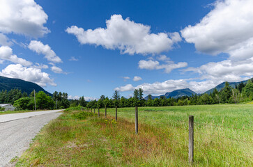 Spectacular view of Fraser Valley countryside around Mission, BC, Canada