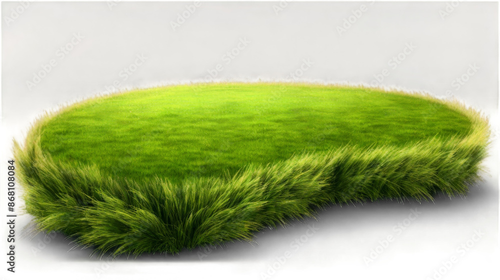Poster field of grass on transparent background. 3d rendering
