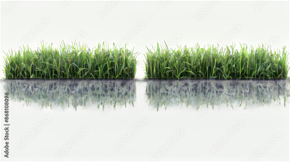 Poster field of grass on transparent background. 3d rendering