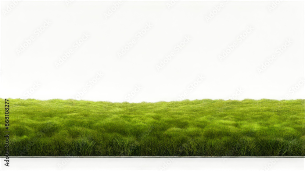 Poster field of grass on transparent background. 3d rendering