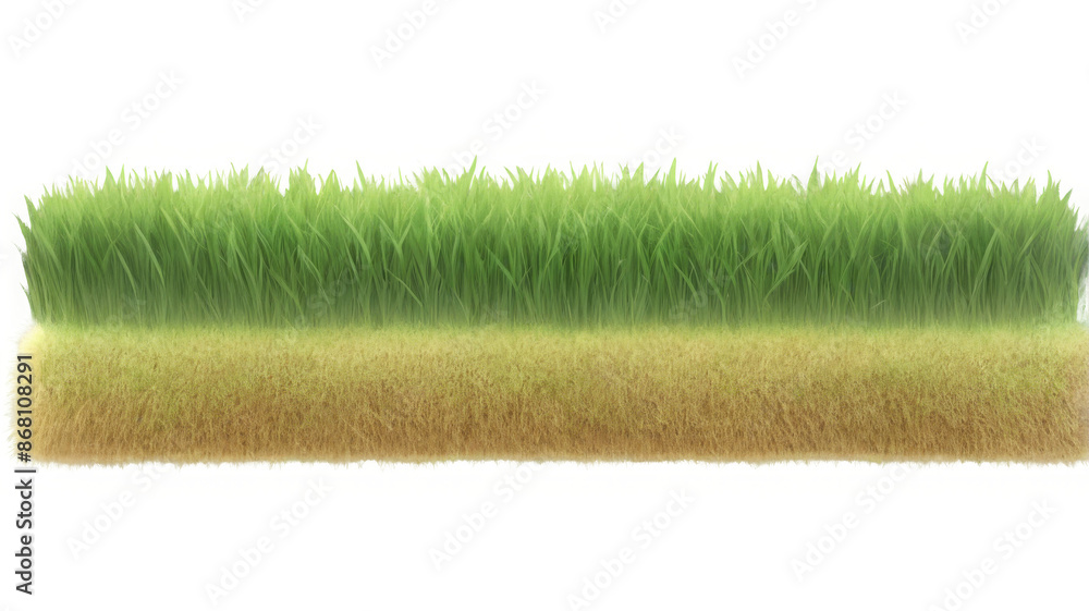 Poster field of grass on transparent background. 3d rendering
