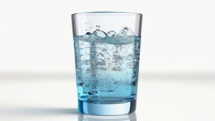 sparkling water, 3d render, isolated on white background
