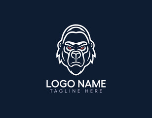 Abstract creative geometric logo Gorillas head