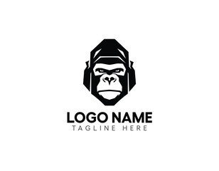 Abstract creative geometric logo Gorillas head