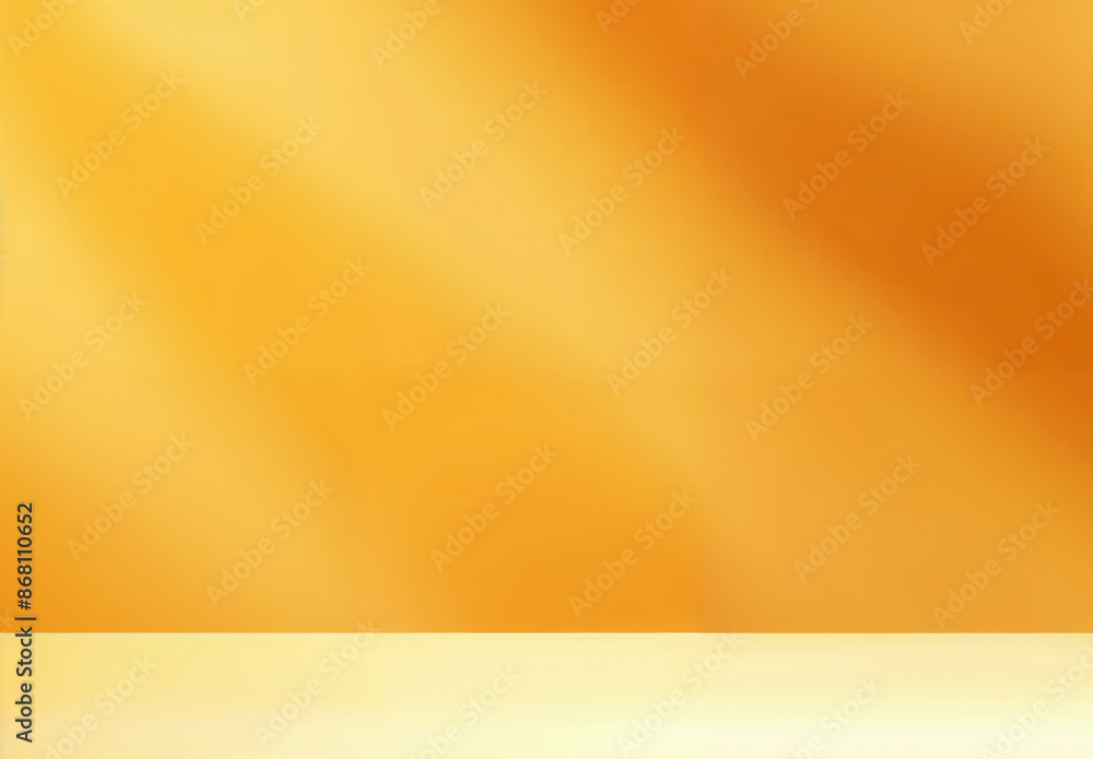 Poster Minimalist yellow gradient background with light reflections – perfect for product display or presentation concepts