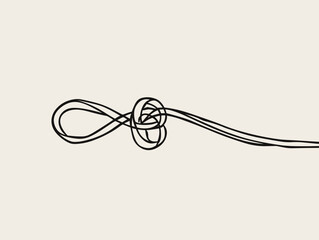 Fototapeta premium Continuously Untitled: Celebrating the Imperfections of New Beginnings in a Minimalist Single-Line Drawing
