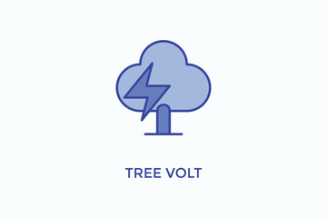 Tree Volt Vector Icon Or Logo Illustration