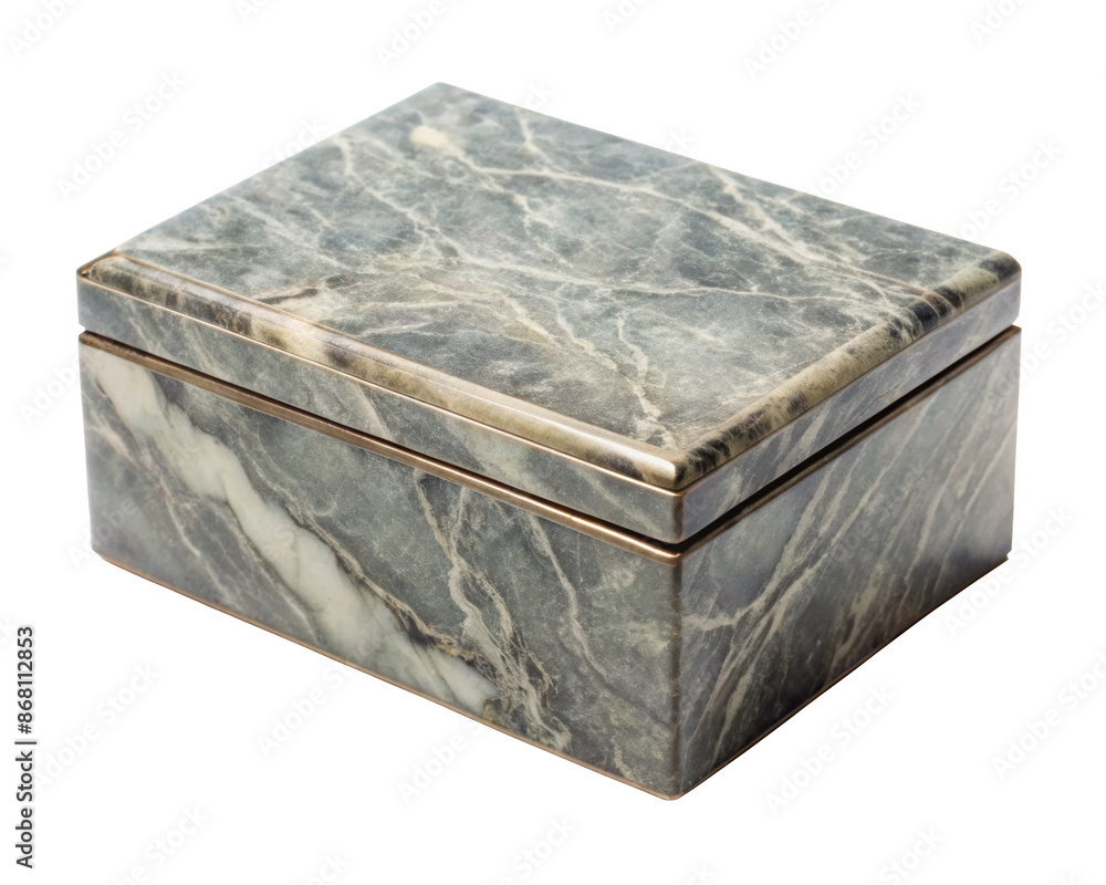 Poster marble box with lid showcasing a luxurious design with intricate natural patterns, perfect for decor