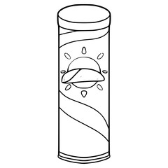 chips tube illustration hand drawn outline vector