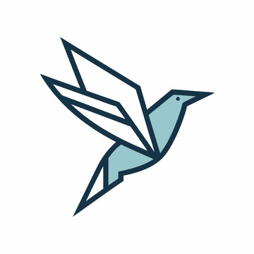 recommend clip art: paper bird fly line art logo icon design vector illustration template.