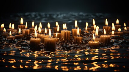 burning candles in church HD 8K wallpaper Stock Photographic image