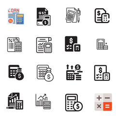 Calculator icon set