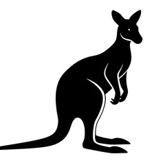 kangaroo black silhouette vector art illustration.