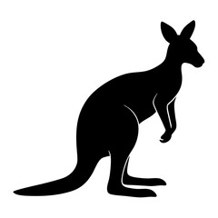 kangaroo black silhouette vector art illustration.