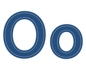 Blue Jeans Embroidered Denim Alphabet Letter O, PNG transparent image