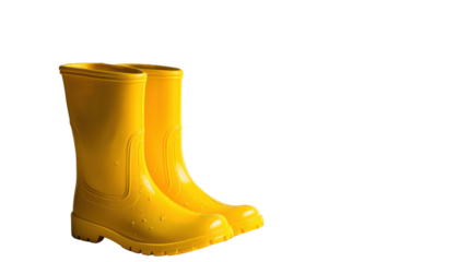 Rubber boots on transparent background