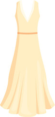 Long yellow dress with a flowing skirt, perfect for a variety of special events
