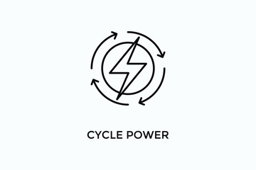 Fototapeta premium Cycle Power Vector Icon Or Logo Illustration