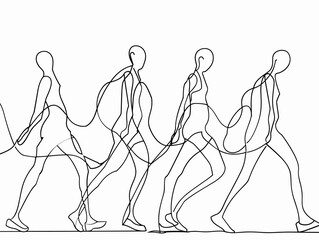 Single Line Drawing Illustrating Physical Therapy Movement: A Journey of Dedication and Rehabilitation