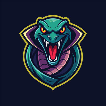 snake mascot esport logo vector