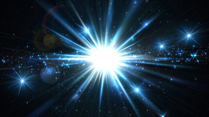 Naklejka premium glowing light burst Realistic sun rays. colorful sun ray glow abstract shine light effect starburst sbeam sunshine glowing. Special lens flash, light effect. The flash flashes rays and searchlight.