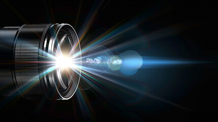 Camera Lence flashlight glow motion background.