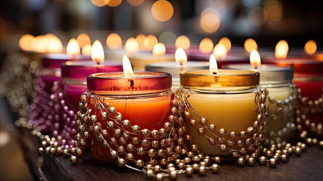 candles in the church HD 8K wallpaper Stock Photographic image