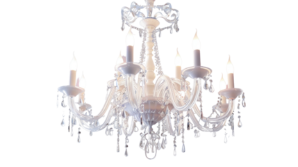Retro chandelier on transparent background