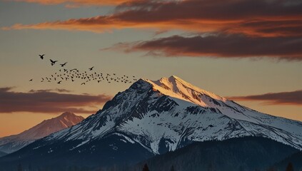 sunset in the mountains