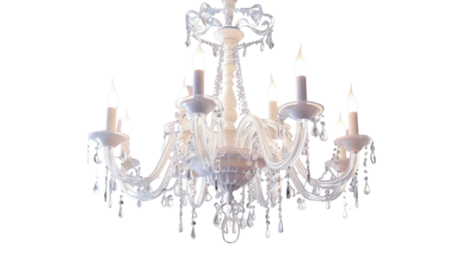 Retro chandelier on transparent background