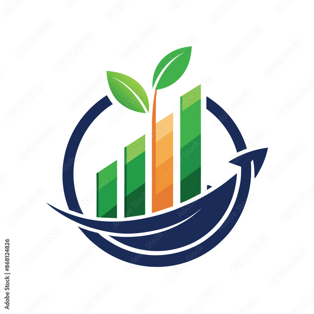 Poster minimalistic logo design with a plant sprouting from it, use clean lines and minimalistic elements t