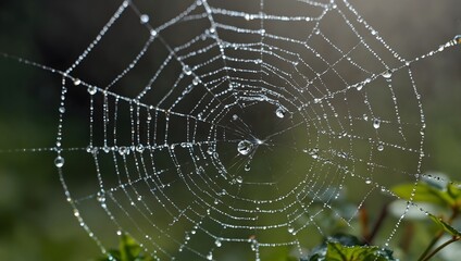A poem inspired by the delicate beauty of a dew-covered spider's web seen through a dew-covered spider's web seen through a dew-covered spider's weB ai_generated