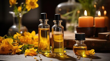 essential oil and flowers