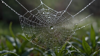 A poem inspired by the delicate beauty of a dew-covered spider's web seen through a dew-covered spider's web seen through a dew-covered spider's weB ai_generated