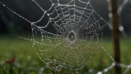 A poem inspired by the delicate beauty of a dew-covered spider's web seen through a dew-covered spider's web seen through a dew-covered spider's weB ai_generated