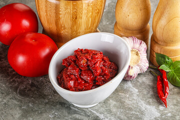 Natural organic red tomato paste