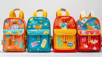 School backpack with books. Back to school. Illustration generated by ai
