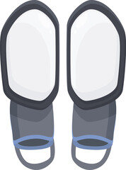 Pair of futuristic metallic shin guards providing full protection, isolated on a white background