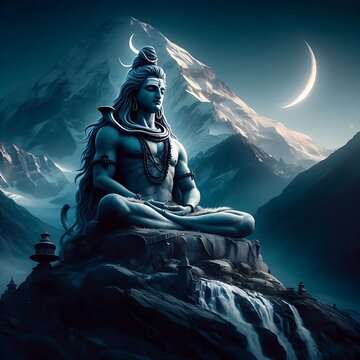 Lord Shiva in a meditation
