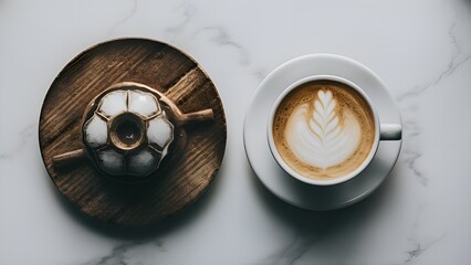 Fototapeta premium Coffee Cup on Marble Surface. 