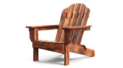 Adirondack Chair Wooden On White Background: Generative Art

